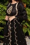 Rashika Sharma_Black Kurta  Handloom Silk And Georgette Dupatta And Pants Flared Set _at_Aza_Fashions