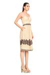 Rocky Star_Ivory Net Sequin Embroidered Tube Dress_Online_at_Aza_Fashions