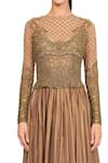 Shop_Rocky Star_Brown Georgette Hand Embroidery Round Bodice Gown  _Online_at_Aza_Fashions