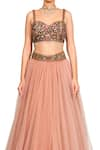 Shop_Rocky Star_Pink Embroidery Cutdana Sweetheart Neck Bustier And Skirt Set _Online_at_Aza_Fashions