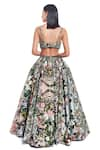 Shop_Rocky Star_Multi Color Raw Silk Printed Floral Sweetheart Embroidered Bustier And Skirt Set _at_Aza_Fashions