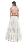 Shop_Rocky Star_Ivory Organza Tiered Lehenga Set_at_Aza_Fashions