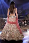 Shop_Reynu Taandon_Pink Chanderi Silk Embroidered Bridal Lehenga Set _at_Aza_Fashions