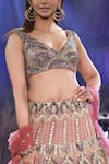 Reynu Taandon_Pink Chanderi Silk Embroidered Bridal Lehenga Set _at_Aza_Fashions