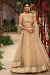 Shop_Reynu Taandon_Gold Sequin Embellished Bridal Lehenga Set _at_Aza_Fashions