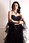 Buy_Rashika Sharma_Black , Dupatta And Organza, Evaa Embroidered Corset Lehenga Set _Online_at_Aza_Fashions
