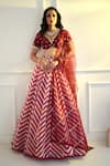 Buy_Rashika Sharma_Maroon Lehenga Georgette Printed And Embroidered Chevron Myrah Set _at_Aza_Fashions