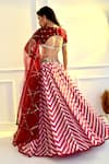 Shop_Rashika Sharma_Maroon Lehenga Georgette Printed And Embroidered Chevron Myrah Set _at_Aza_Fashions