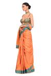 Buy_Rocky Star_Orange Chanderi Saree With Bustier_Online_at_Aza_Fashions