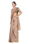 Buy_Rocky Star_Beige Chanderi Saree With Blouse_Online_at_Aza_Fashions