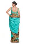 Shop_Rocky Star_Blue Chanderi Saree With Blouse_at_Aza_Fashions