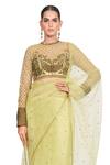 Shop_Rocky Star_Yellow Tulle Embroidered Saree With Blouse_Online_at_Aza_Fashions