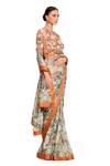 Rocky Star_Multi Color Organza Floral Print Saree With Blouse_Online_at_Aza_Fashions