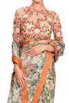 Shop_Rocky Star_Multi Color Organza Floral Print Saree With Blouse_Online_at_Aza_Fashions