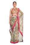 Buy_Rocky Star_Multi Color Organza Floral Print Saree With Blouse_at_Aza_Fashions