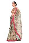Buy_Rocky Star_Multi Color Organza Floral Print Saree With Blouse_Online_at_Aza_Fashions