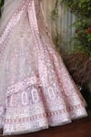 Buy_Reynu Taandon_Pink Net Embroidery Round Azalea Jacket And Lehenga Set  _Online_at_Aza_Fashions