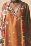 Aseem Kapoor_Multi Color Organza Printed Striped Dupatta  _at_Aza_Fashions