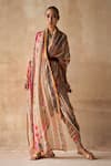 Aseem Kapoor_Multi Color Organza Crepe Striped Saree  _Online_at_Aza_Fashions