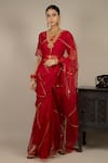 Buy_Ikshita Choudhary_Floral Embroidered Saree Set_at_Aza_Fashions