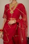 Shop_Ikshita Choudhary_Floral Embroidered Saree Set_Online_at_Aza_Fashions
