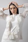 Buy_Swatee Singh_White Crepe Boat Textured Frill Top _Online_at_Aza_Fashions
