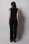 Shop_Swatee Singh_Black Crepe Solid Jumpsuit With Drape _at_Aza_Fashions