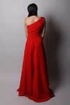 Shop_Swatee Singh_Red Crepe One Shoulder Gown _at_Aza_Fashions