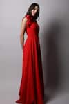 Buy_Swatee Singh_Red Crepe One Shoulder Gown _Online_at_Aza_Fashions