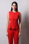 Buy_Swatee Singh_Red Crepe Round Overlap Jumpsuit_Online_at_Aza_Fashions
