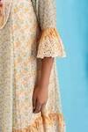 Saundh_Yellow Cotton Floral Print Tunic_at_Aza_Fashions