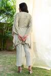 Shop_Inej_Green Printed Asymmetric Kurta With Pants_at_Aza_Fashions