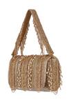 Lovetobag Gold Beads, Pearls Ruche Flapover Embellished Clutch Online at Aza Fashions Lovetobag_Gold Beads, Pearls Ruche Flapover Embellished Clutch _Online_at_Aza_Fashions