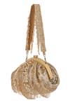 Lovetobag Gold Luminous Japanese Micro Bead And Baroque Pearl Embellishment Ruche Clutch Online at Aza Fashions Lovetobag_Gold Luminous Japanese Micro Bead And Baroque Pearl Embellishment Ruche Clutch _Online_at_Aza_Fashions