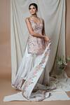Buy_Tamanna Punjabi Kapoor_Ivory Raw Silk Embroidered Kurta Gharara Set_Online_at_Aza_Fashions