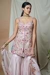 Buy_Tamanna Punjabi Kapoor_Pink Raw Silk Embroidered Kurta Gharara Set_Online_at_Aza_Fashions