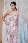 Buy_Tamanna Punjabi Kapoor_Pink Chanderi Embroidered Kurta Gharara Set_Online_at_Aza_Fashions