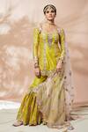 Tamanna Punjabi Kapoor_Green Silk Embroidered Kurta Gharara Set_Online_at_Aza_Fashions