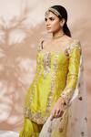 Shop_Tamanna Punjabi Kapoor_Green Silk Embroidered Kurta Gharara Set_Online_at_Aza_Fashions