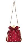 The Purple Sack Red Embroidery, Sequins Hand Potli Bag Online at Aza Fashions The Purple Sack_Red Embroidery, Sequins Hand Potli Bag _Online_at_Aza_Fashions