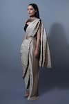 Shop_Rishi and Vibhuti_White Raw Silk Pleated Saree With Blouse_at_Aza_Fashions