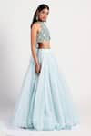 Rishi and Vibhuti_Blue Organza Kalidar Lehenga Set _Online_at_Aza_Fashions