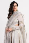 Buy_Rishi & Vibhuti_Grey Embroidered Chanderi Anarkali With Dupatta_Online_at_Aza_Fashions