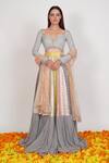 Buy Rishi and Vibhuti Grey Embroidered Chanderi Lehenga Set Online at Aza Fashions Buy_Rishi and Vibhuti_Grey Embroidered Chanderi Lehenga Set_Online_at_Aza_Fashions