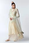 Buy_Rishi and Vibhuti_White Organic Cotton Anarkali Palazzo Set _at_Aza_Fashions
