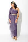 Buy_Rishi and Vibhuti_Purple Crepe And Organza Lining Taxo Embroidery Side Cape & Draped Skirt Set _Online_at_Aza_Fashions