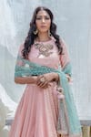 Rishi and Vibhuti Peach Net, Chanderi Round Lehenga Set Online at Aza Fashions Rishi and Vibhuti_Peach Net, Chanderi Round Lehenga Set _Online_at_Aza_Fashions