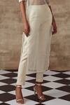 Buy_Rishi and Vibhuti_White Organic Cotton Round Panelled Kurta And Pant Set _Online_at_Aza_Fashions
