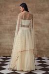 Shop_Rishi and Vibhuti_White Shimmer Fabric Frozen Lehenga Set_at_Aza_Fashions