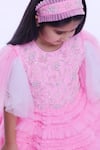 Ranikidswear_Pink Layered Ruffle Dress For Girls_Online_at_Aza_Fashions
